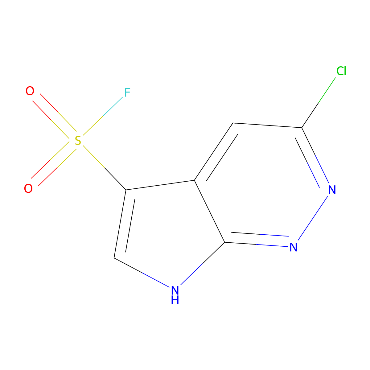 3-chloro-7H-pyrrolo[2,3-c]pyridazine-5-sulfonyl fluoride molecular structure, CAS 2648948-09-6