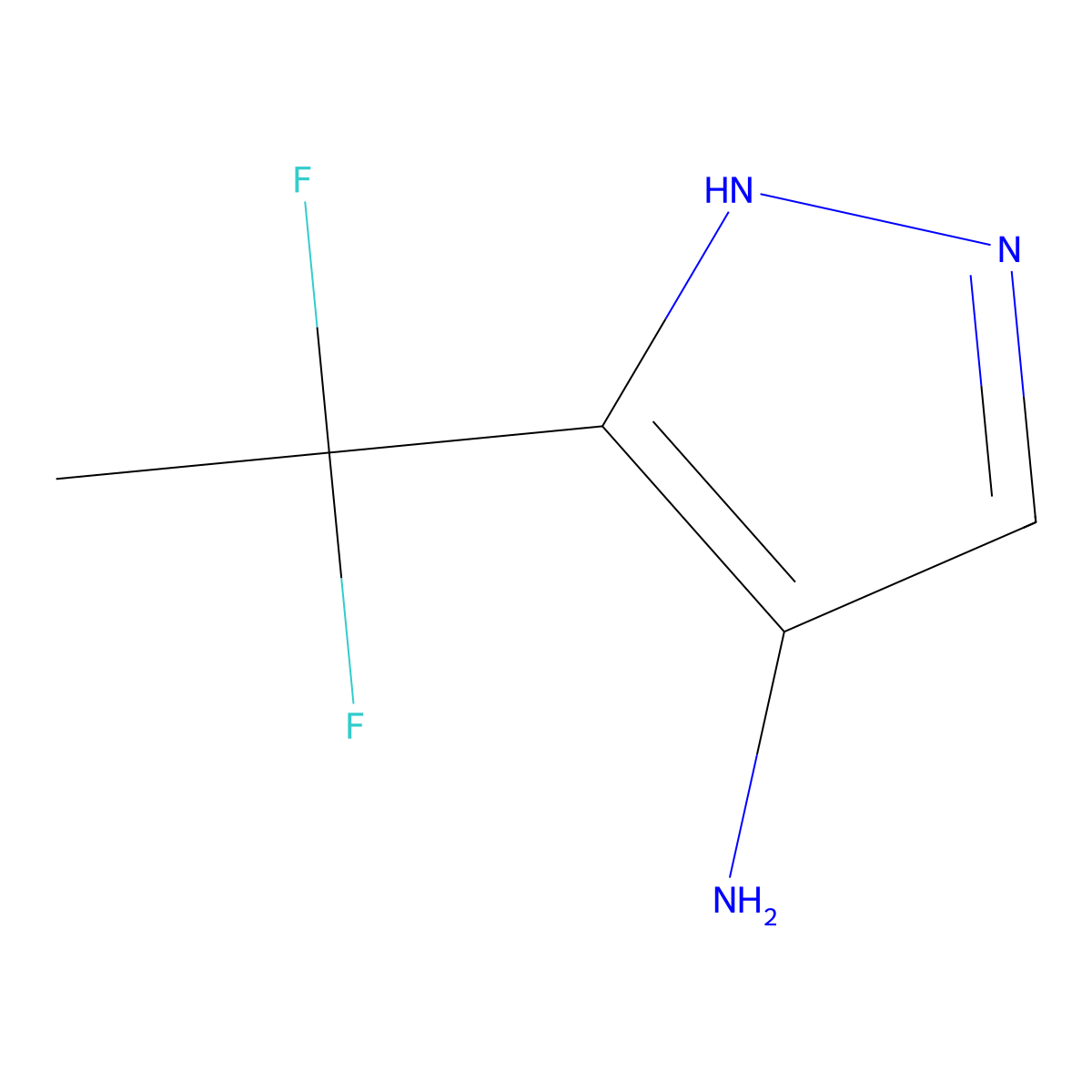 5-(1,1-difluoroethyl)-1H-pyrazol-4-amine molecular structure, CAS 2648948-11-0