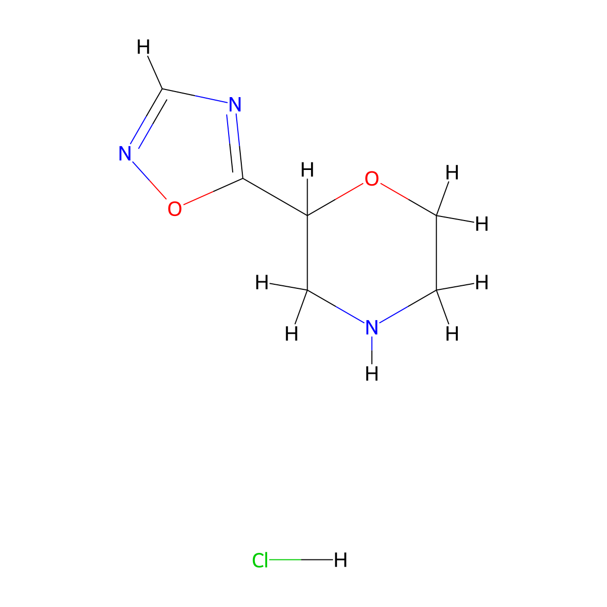 2-(1,2,4-Oxadiazol-5-yl)morpholine hydrochloride molecular structure, CAS 2648948-14-3