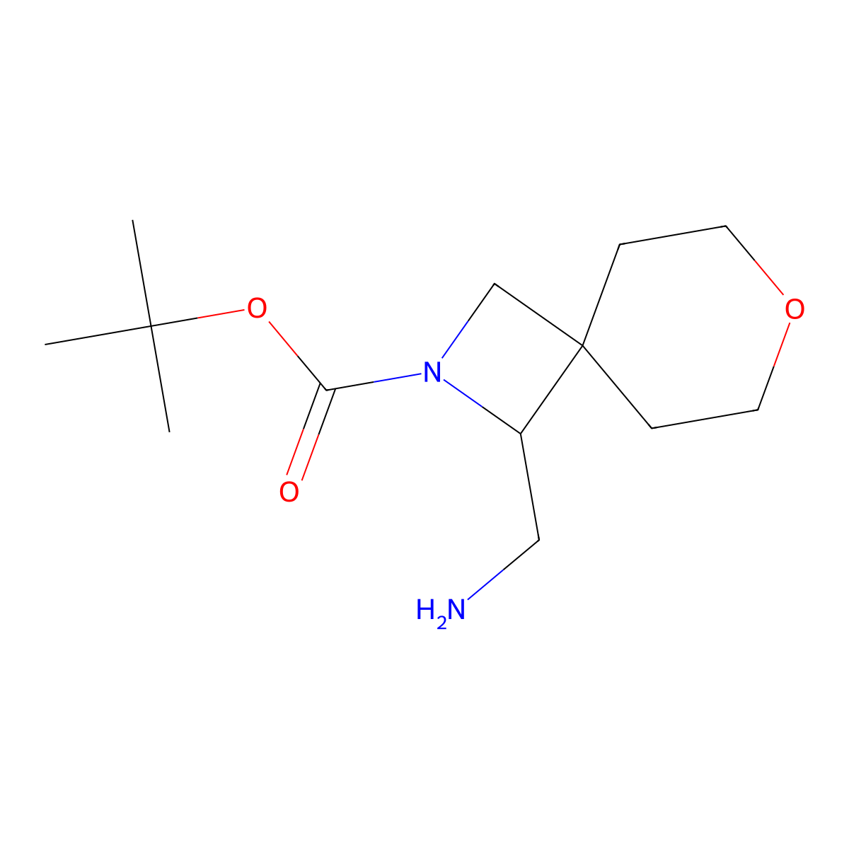 Tert-butyl 1-(aminomethyl)-7-oxa-2-azaspiro[3.5]nonane-2-carboxylate molecular structure, CAS 2648948-25-6