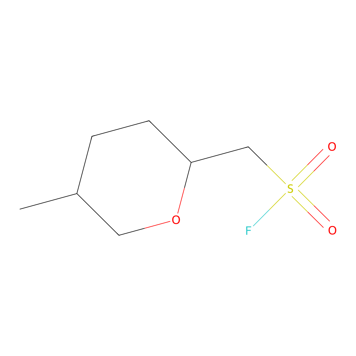 (5-Methyloxan-2-yl)methanesulfonyl fluoride molecular structure, CAS 2648948-26-7