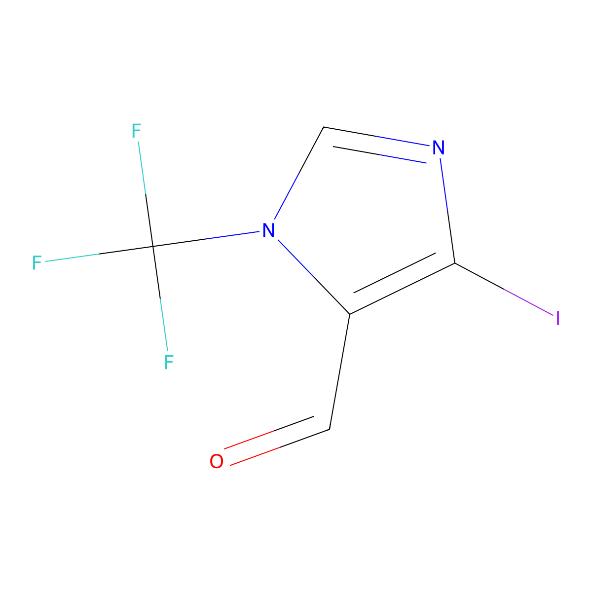 4-iodo-1-(trifluoromethyl)-1H-imidazole-5-carbaldehyde molecular structure, CAS 2648948-28-9