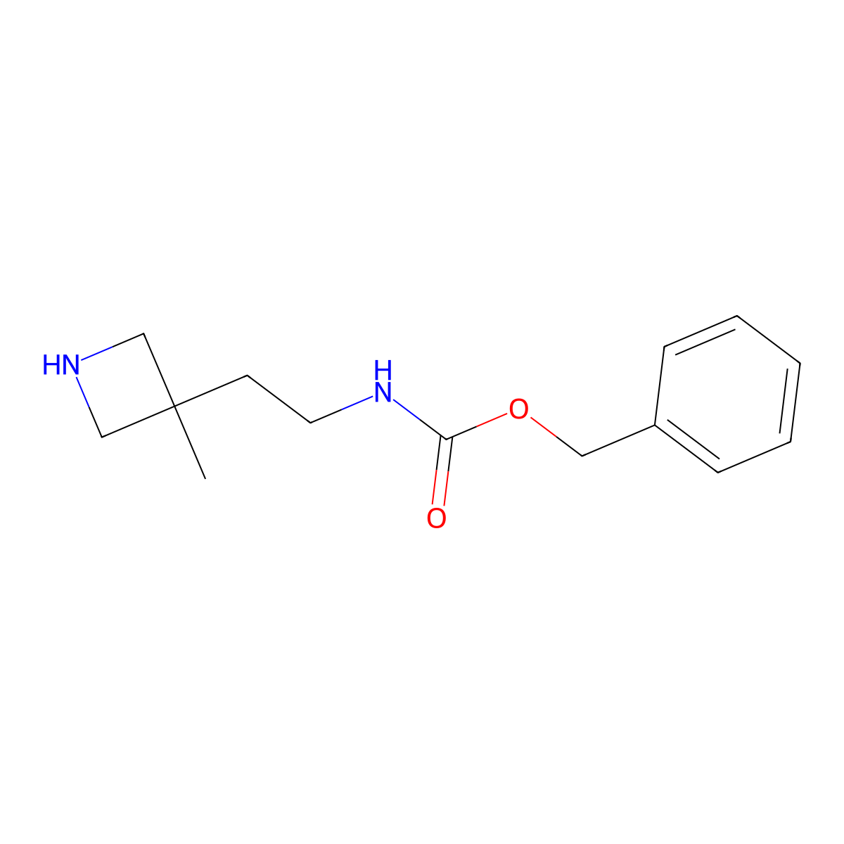 benzyl N-[2-(3-methylazetidin-3-yl)ethyl]carbamate molecular structure, CAS 2648948-30-3