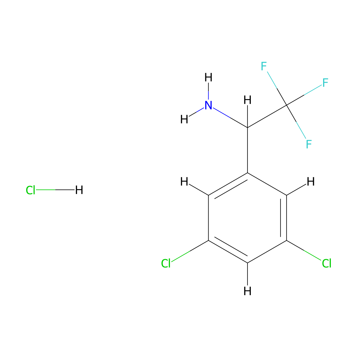 1-(3,5-Dichlorophenyl)-2,2,2-trifluoroethan-1-amine hydrochloride molecular structure, CAS 2648948-32-5
