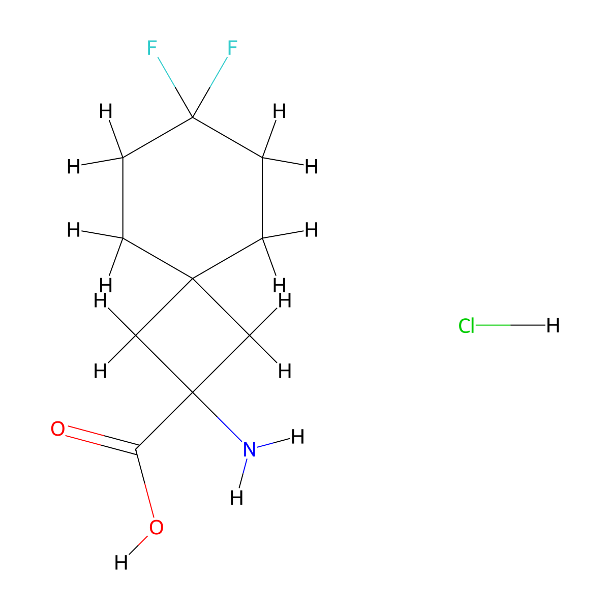2-Amino-7,7-difluorospiro[3.5]nonane-2-carboxylic acid hydrochloride molecular structure, CAS 2648948-37-0