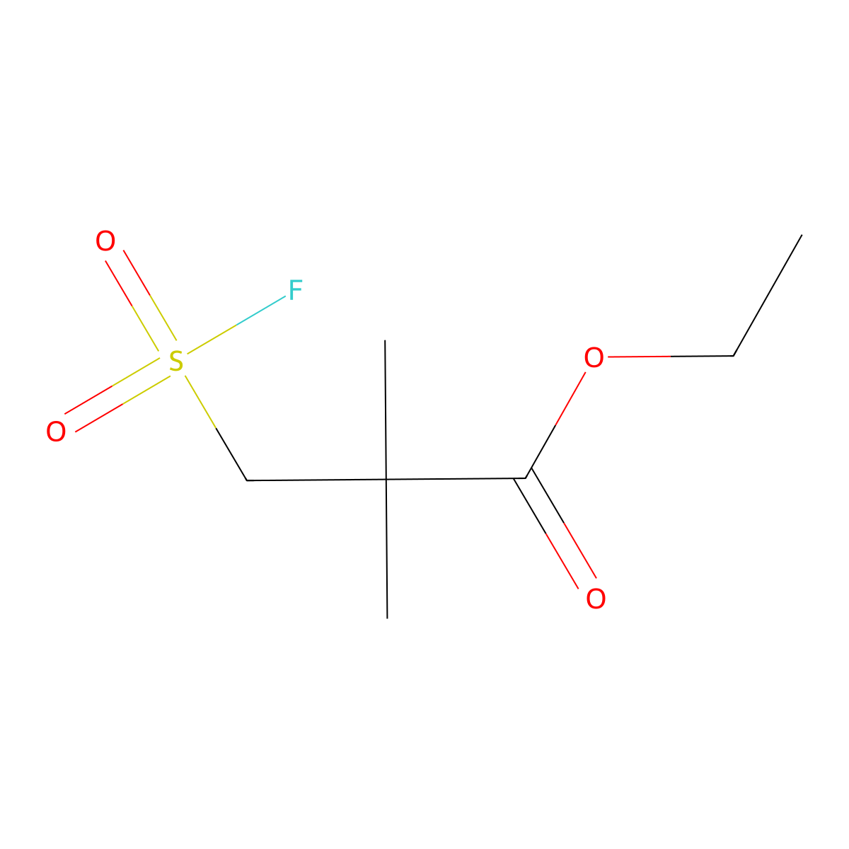 Ethyl 2,2-dimethyl-3-sulfopropanoate molecular structure, CAS 2648948-38-1