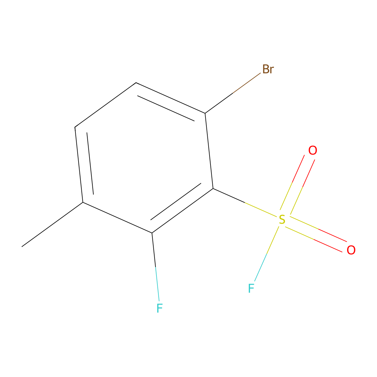 6-Bromo-2-fluoro-3-methylbenzene-1-sulfonyl fluoride molecular structure, CAS 2648948-40-5
