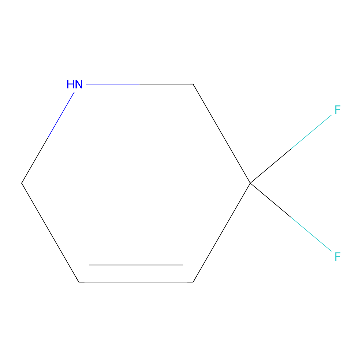 3,3-Difluoro-1,2,3,6-tetrahydropyridine molecular structure, CAS 2648948-47-2