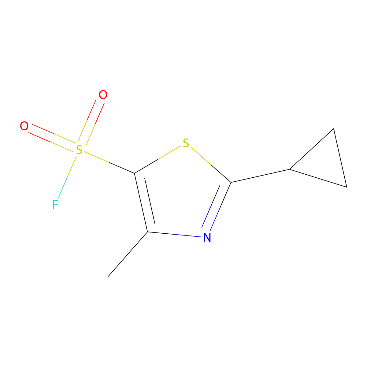 2-Cyclopropyl-4-methyl-1,3-thiazole-5-sulfonyl fluoride molecular structure, CAS 2648948-51-8