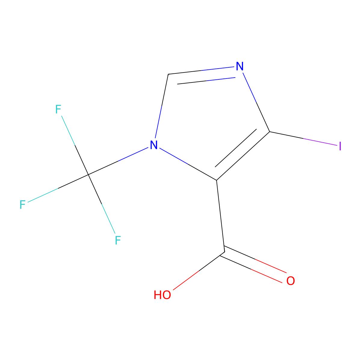 4-iodo-1-(trifluoromethyl)-1H-imidazole-5-carboxylicacid molecular structure, CAS 2648948-56-3