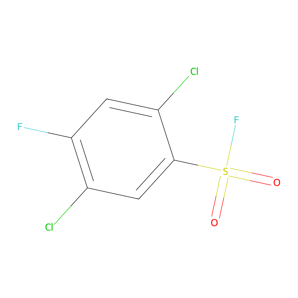2,5-Dichloro-4-fluorobenzene-1-sulfonyl fluoride molecular structure, CAS 2648948-57-4