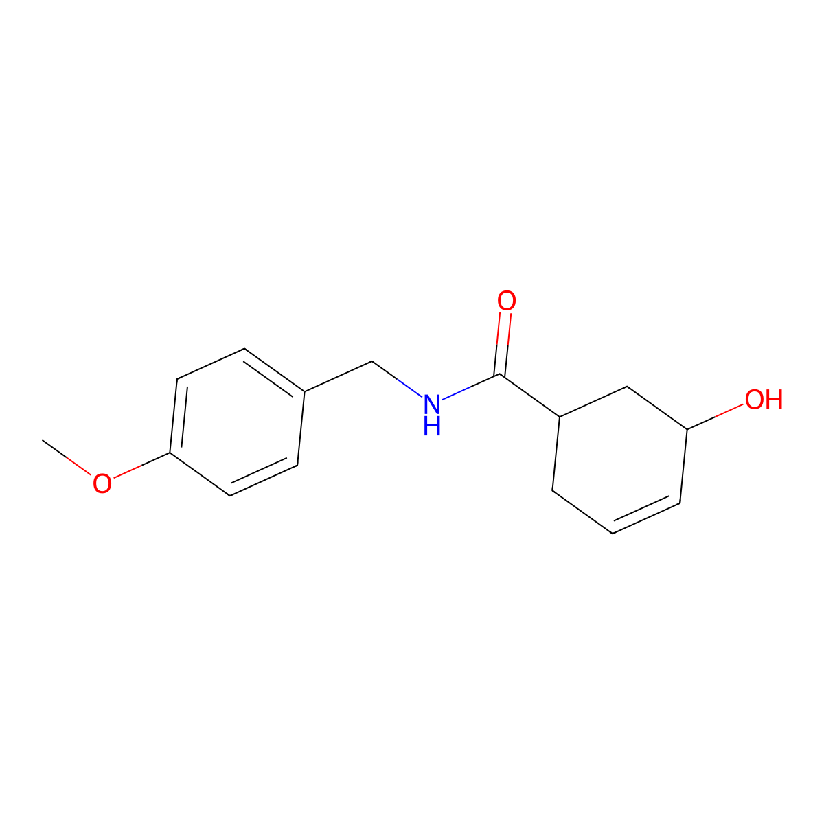5-hydroxy-N-[(4-methoxyphenyl)methyl]cyclohex-3-ene-1-carboxamide molecular structure, CAS 2648948-63-2