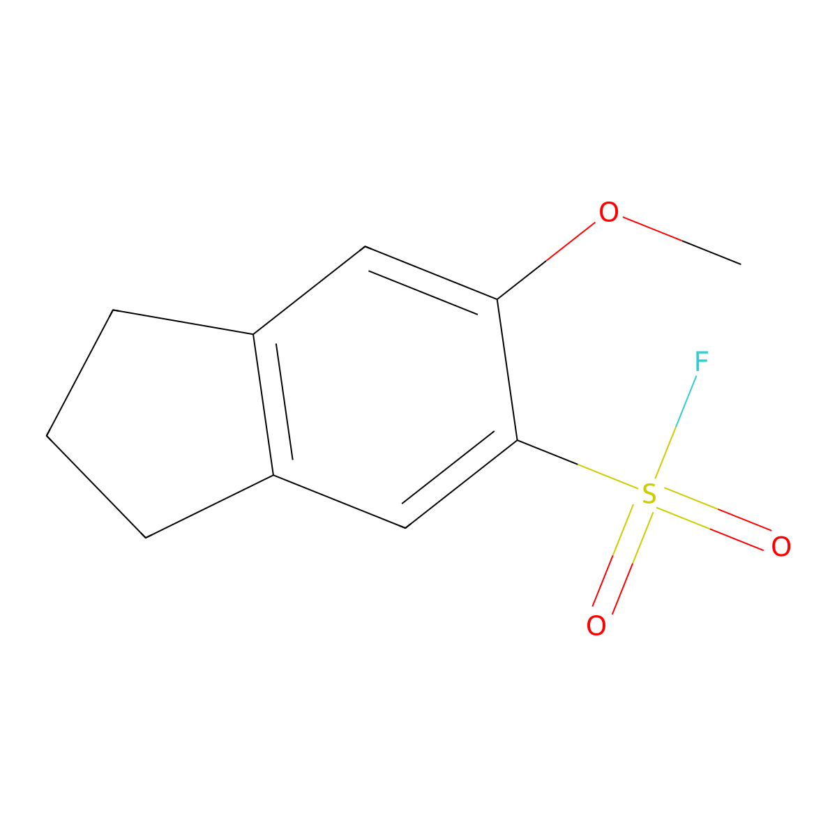 6-methoxy-2,3-dihydro-1H-indene-5-sulfonyl fluoride molecular structure, CAS 2648948-65-4