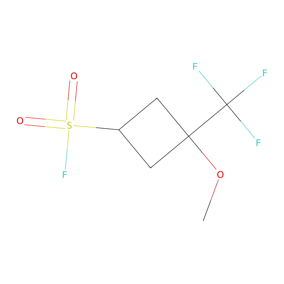 3-Methoxy-3-(trifluoromethyl)cyclobutane-1-sulfonyl fluoride molecular structure, CAS 2648948-71-2