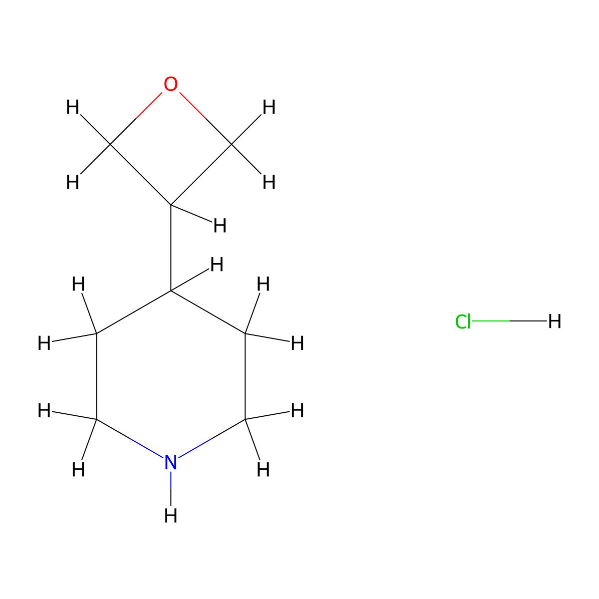 4-(Oxetan-3-yl)piperidine hydrochloride molecular structure, CAS 2648948-73-4