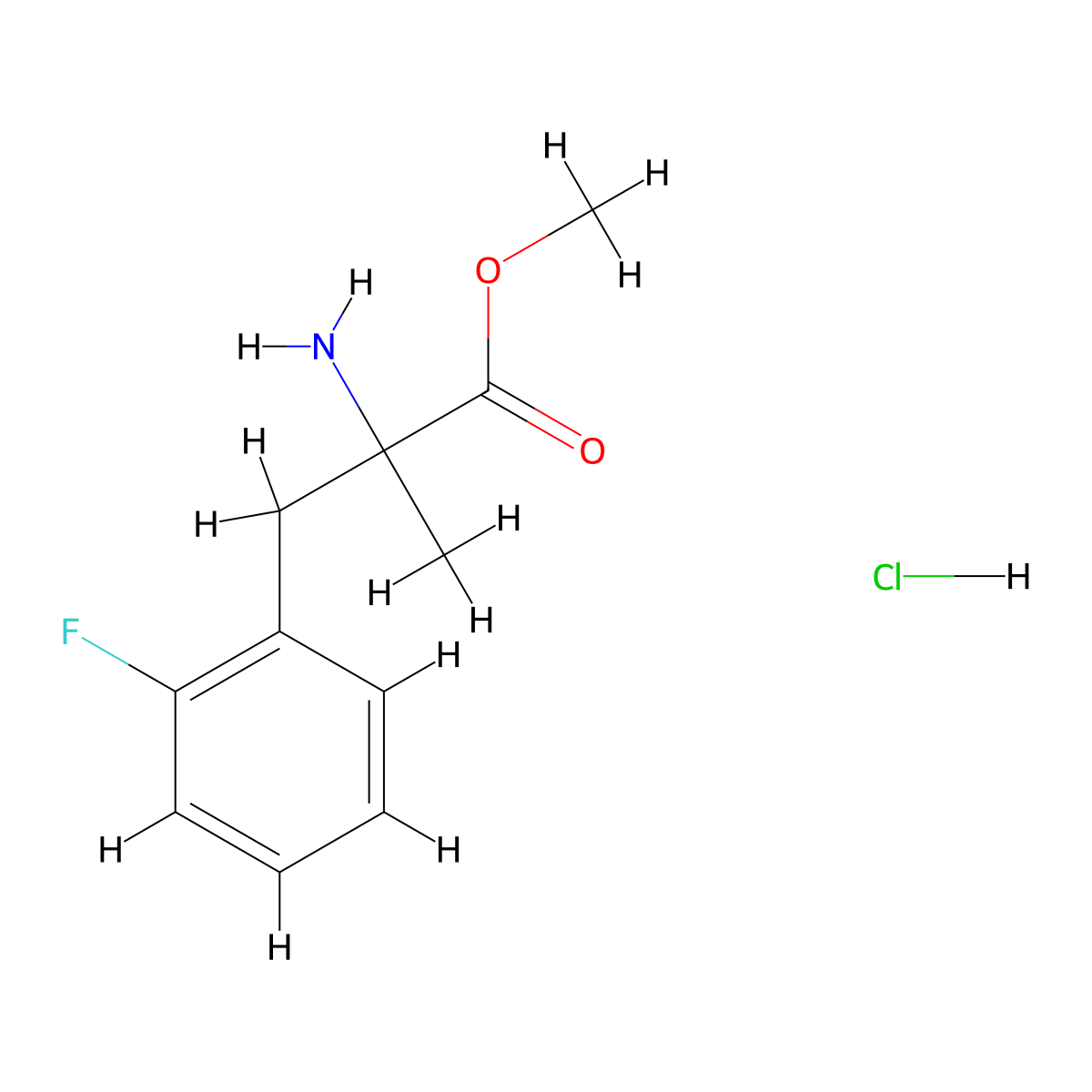 Methyl2-amino-3-(2-fluorophenyl)-2-methylpropanoatehydrochloride molecular structure, CAS 2648948-75-6