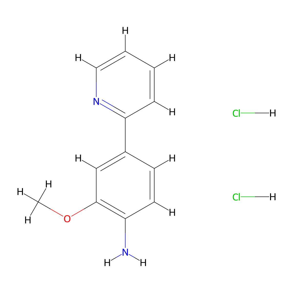 2-Methoxy-4-(pyridin-2-yl)aniline dihydrochloride molecular structure, CAS 2648948-79-0