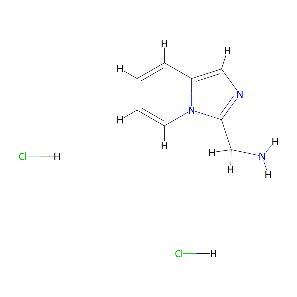 Imidazo[1,5-a]pyridin-3-ylmethanamine dihydrochloride molecular structure, CAS 2648948-82-5