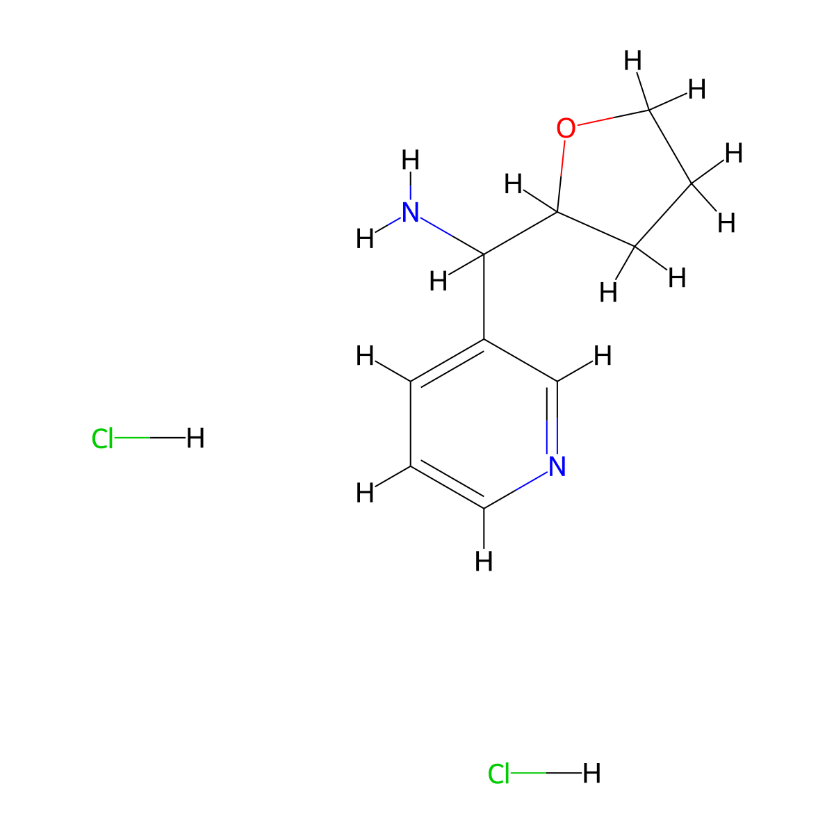 1-(Oxolan-2-yl)-1-(pyridin-3-yl)methanamine dihydrochloride molecular structure, CAS 2648948-89-2