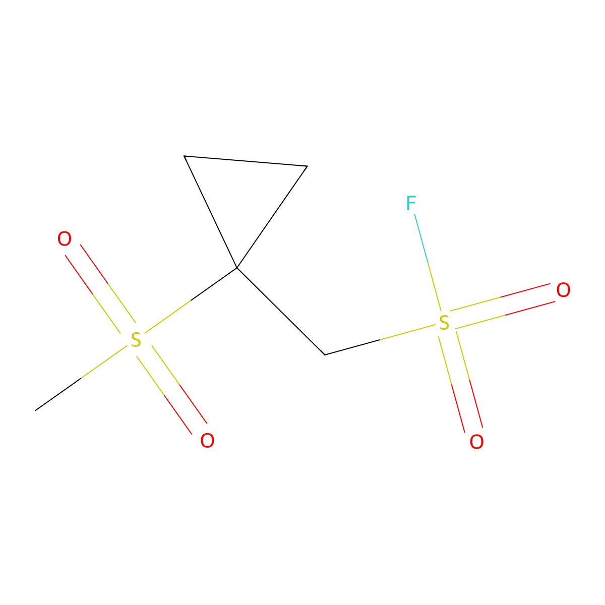 (1-Methanesulfonylcyclopropyl)methanesulfonyl fluoride molecular structure, CAS 2648948-96-1