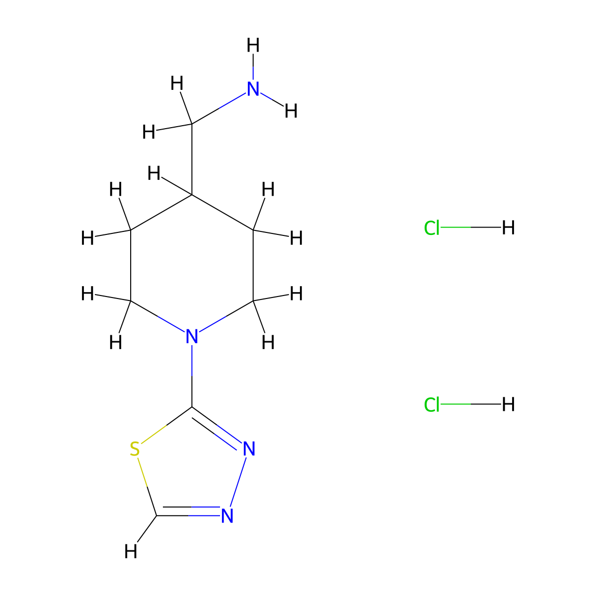 1-[1-(1,3,4-Thiadiazol-2-yl)piperidin-4-yl]methanaminedihydrochloride molecular structure, CAS 2648948-97-2
