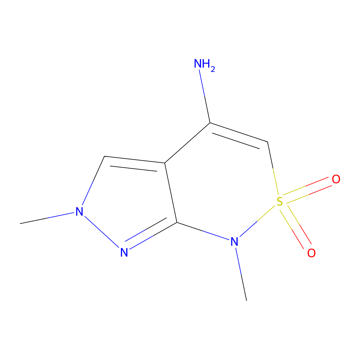 4-amino-1,6-dimethyl-1H,6H-2lambda6-pyrazolo[3,4-c][1,2]thiazine-2,2-dione molecular structure, CAS 2648948-98-3