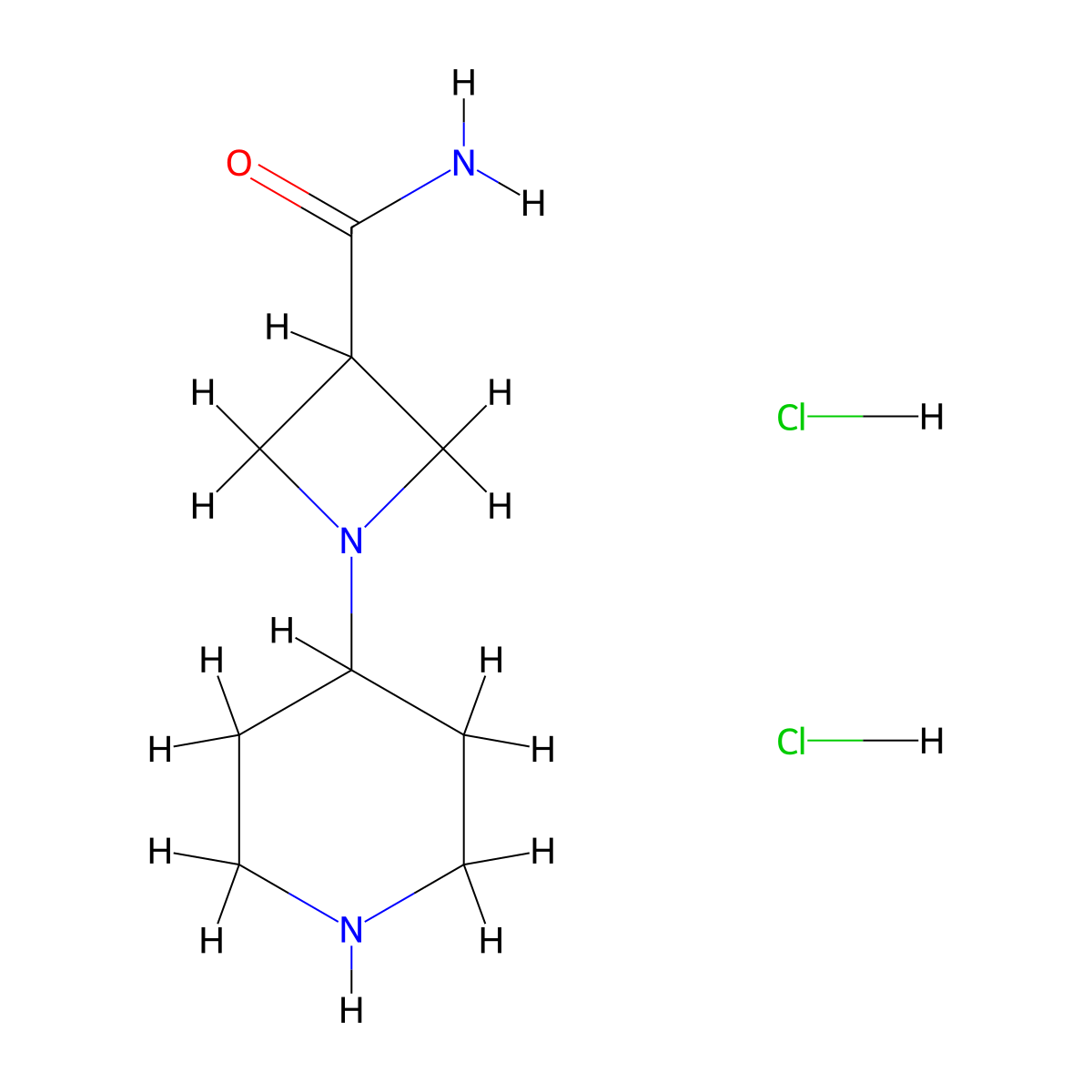 1-(Piperidin-4-yl)azetidine-3-carboxamide dihydrochloride molecular structure, CAS 2648948-99-4