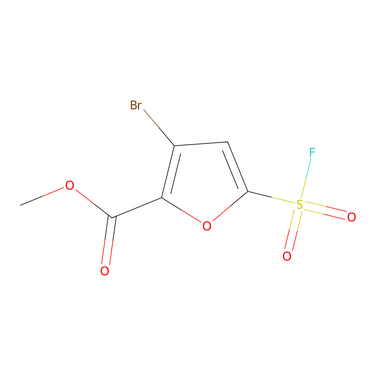 Methyl 3-bromo-5-(fluorosulfonyl)furan-2-carboxylate molecular structure, CAS 2648949-01-1