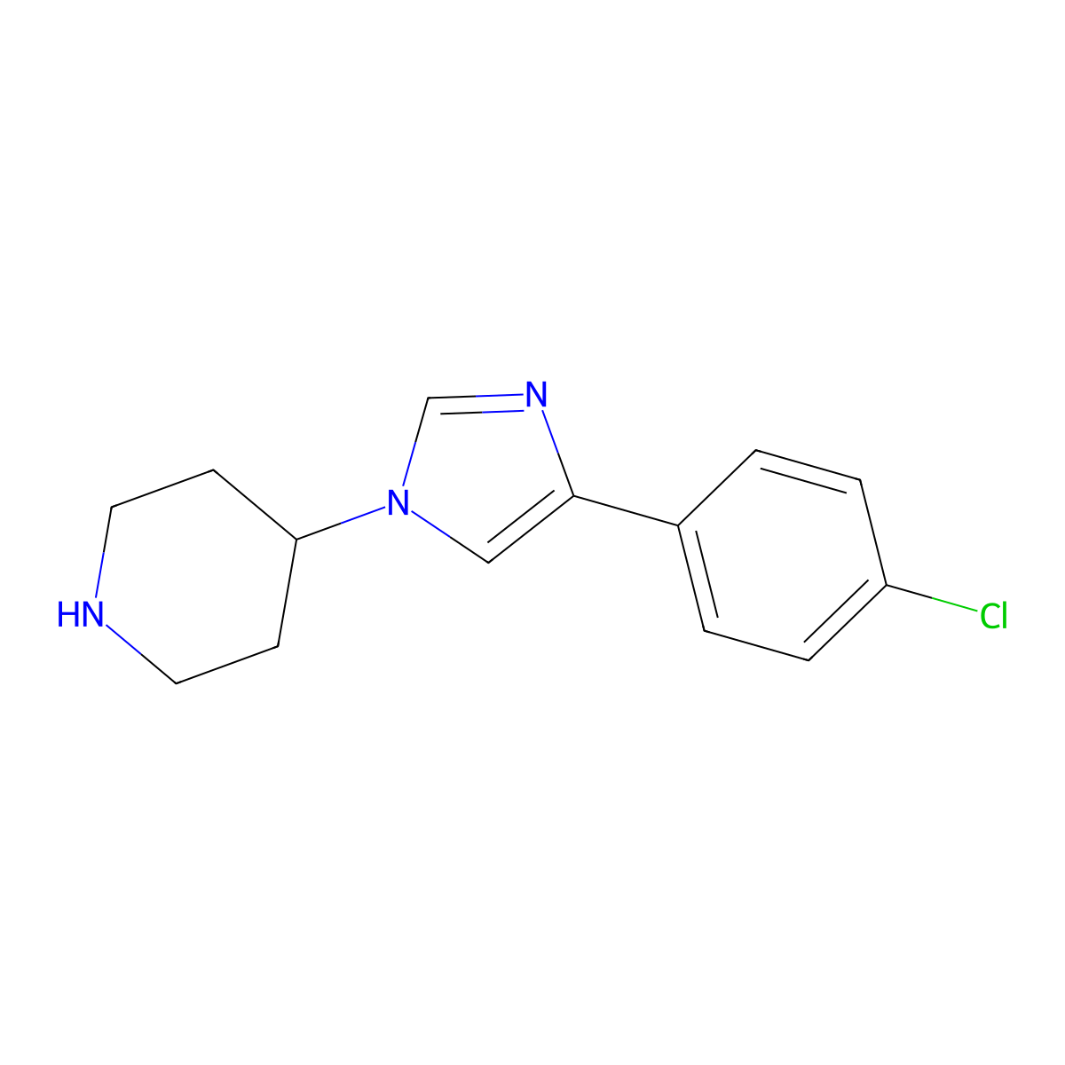 4-[4-(4-chlorophenyl)-1H-imidazol-1-yl]piperidine molecular structure, CAS 2648949-03-3