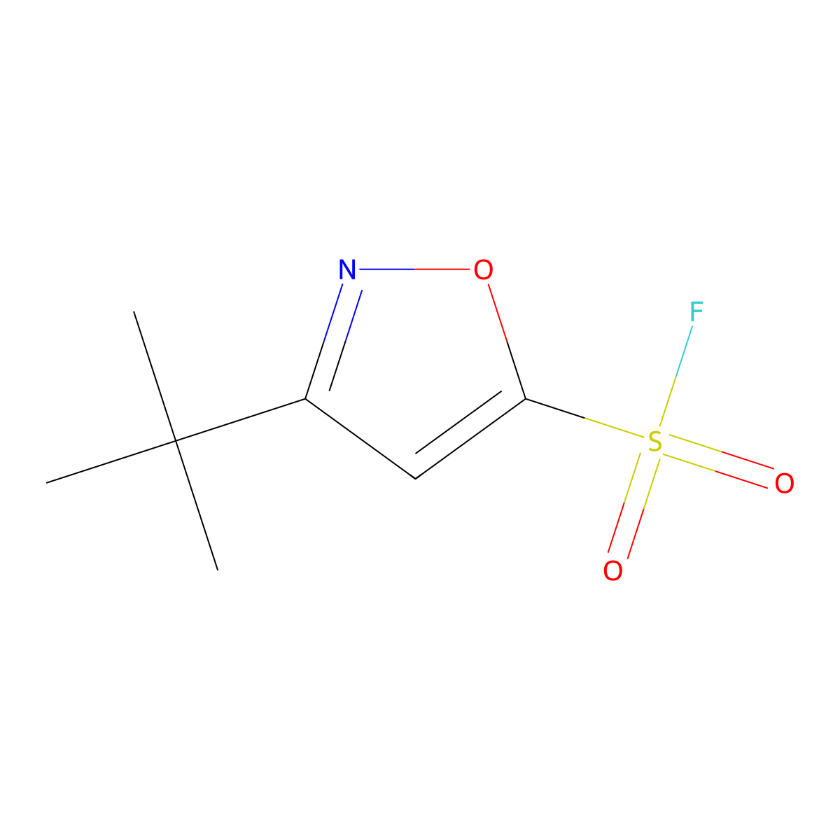 3-Tert-butyl-1,2-oxazole-5-sulfonyl fluoride molecular structure, CAS 2648949-14-6