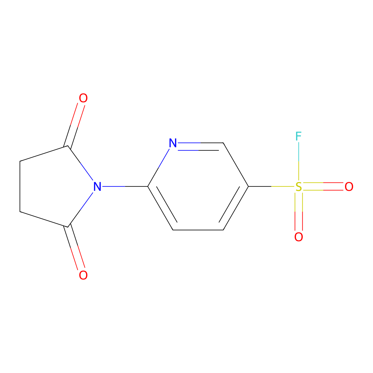 6-(2,5-Dioxopyrrolidin-1-yl)pyridine-3-sulfonyl fluoride molecular structure, CAS 2648955-97-7