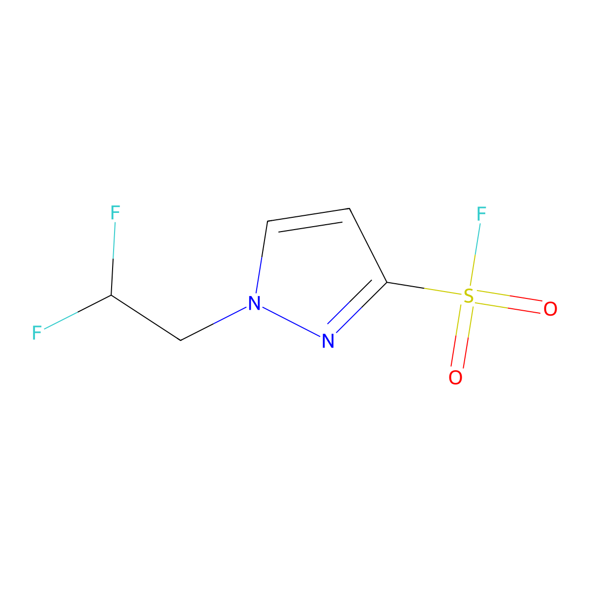 1-(2,2-difluoroethyl)-1H-pyrazole-3-sulfonyl fluoride molecular structure, CAS 2648956-02-7