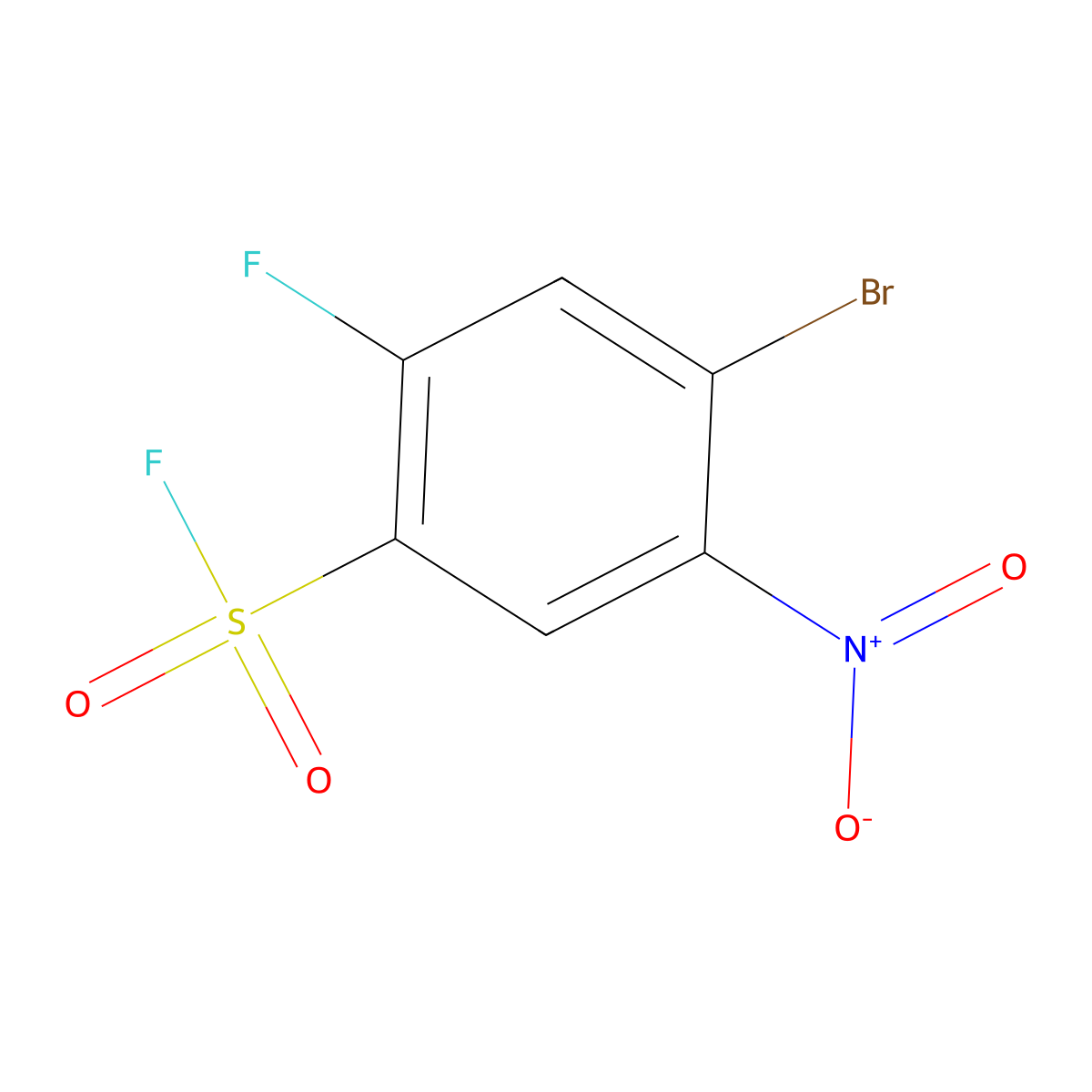 4-Bromo-2-fluoro-5-nitrobenzene-1-sulfonyl fluoride molecular structure, CAS 2648956-03-8