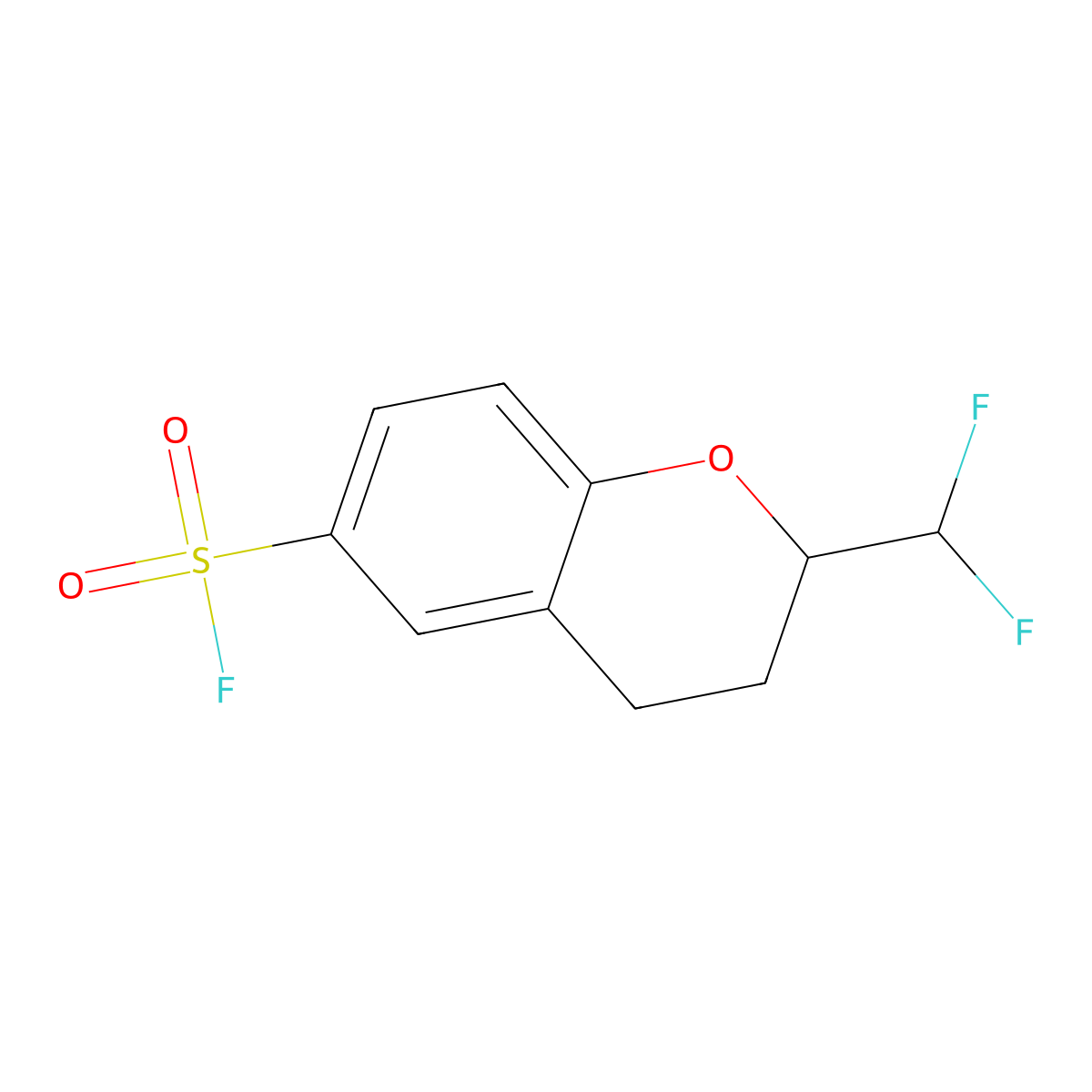 2-(difluoromethyl)-3,4-dihydro-2H-1-benzopyran-6-sulfonyl fluoride molecular structure, CAS 2648956-05-0