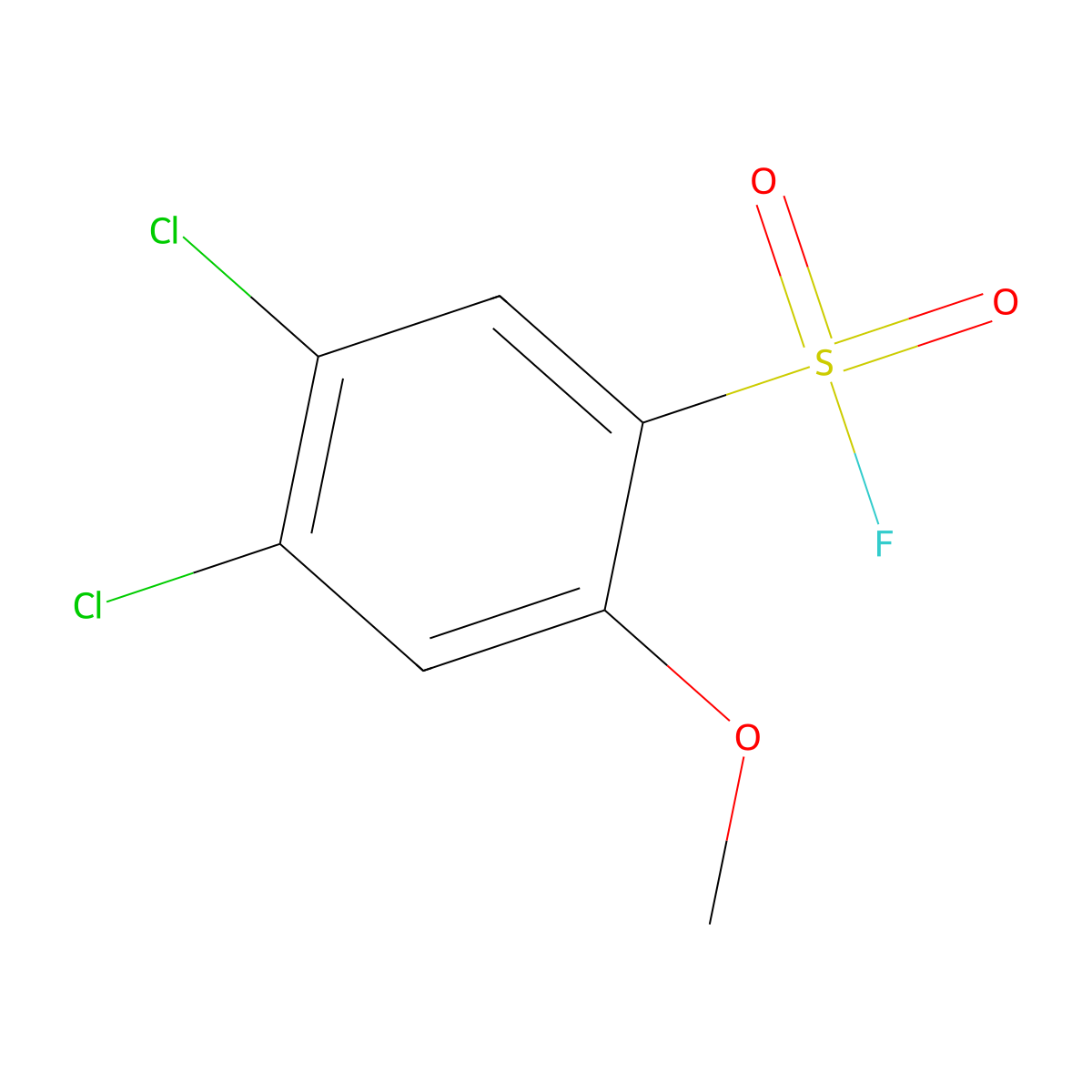 4,5-Dichloro-2-methoxybenzene-1-sulfonyl fluoride molecular structure, CAS 2648956-08-3