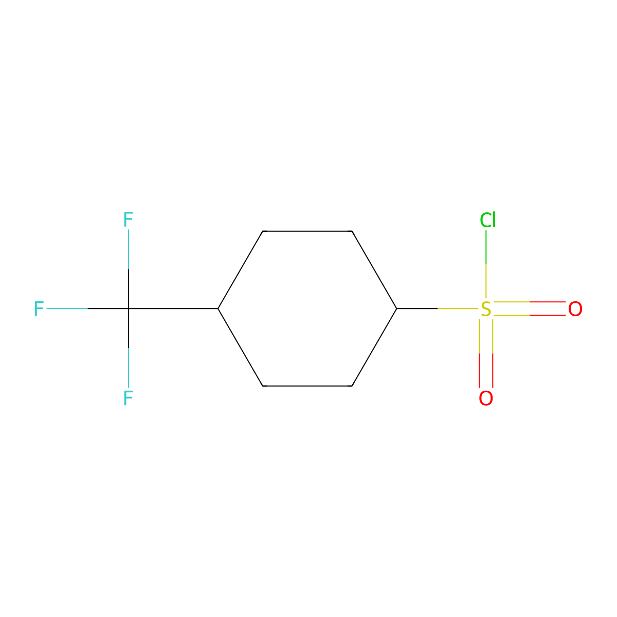 (1s,4s)-4-(Trifluoromethyl)cyclohexane-1-sulfonyl chloride molecular structure, CAS 2648956-12-9