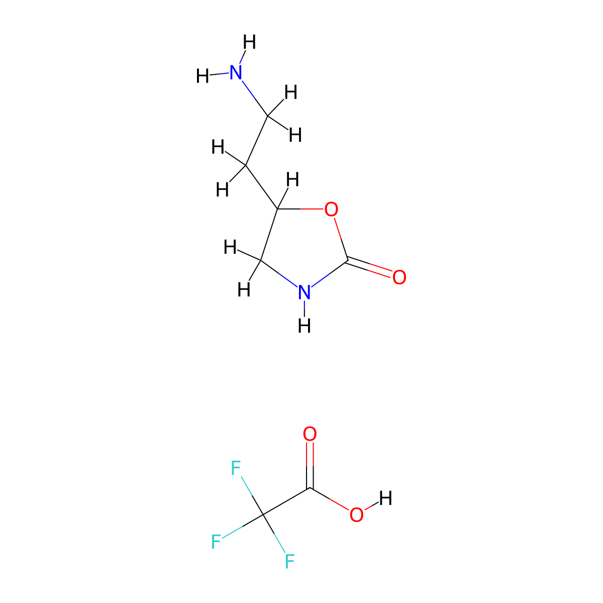 5-(2-Aminoethyl)-1,3-oxazolidin-2-one,trifluoroaceticacid molecular structure, CAS 2648956-20-9