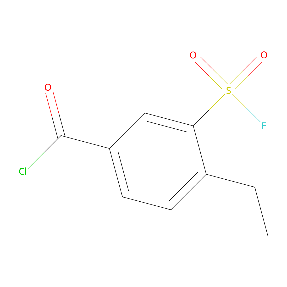 4-Ethyl-3-(fluorosulfonyl)benzoyl chloride molecular structure, CAS 2648956-24-3