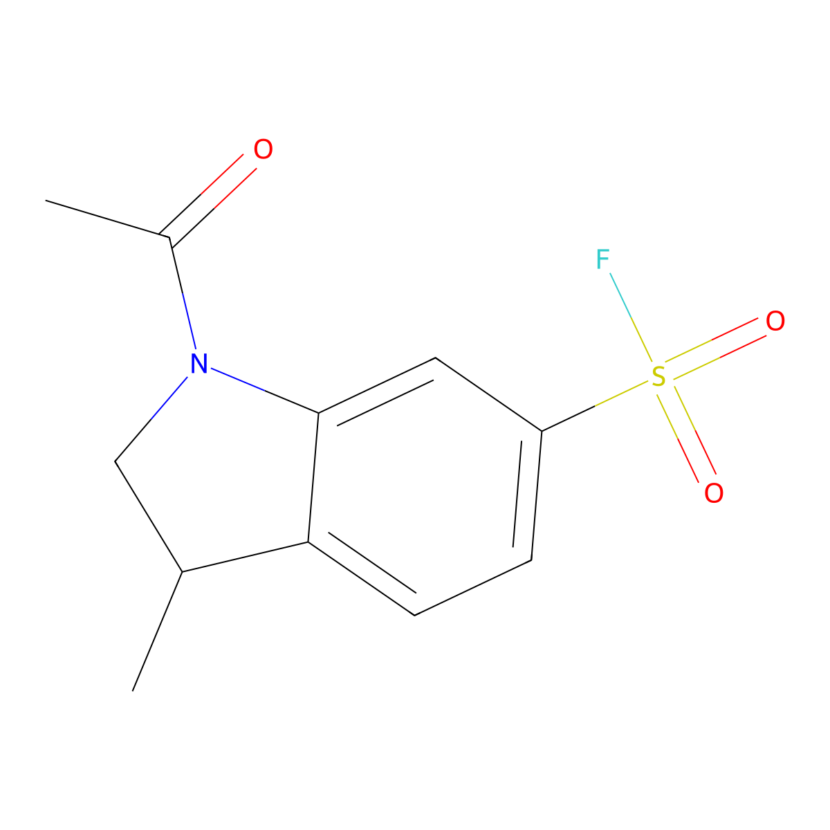 1-acetyl-3-methyl-2,3-dihydro-1H-indole-6-sulfonyl fluoride molecular structure, CAS 2648956-25-4