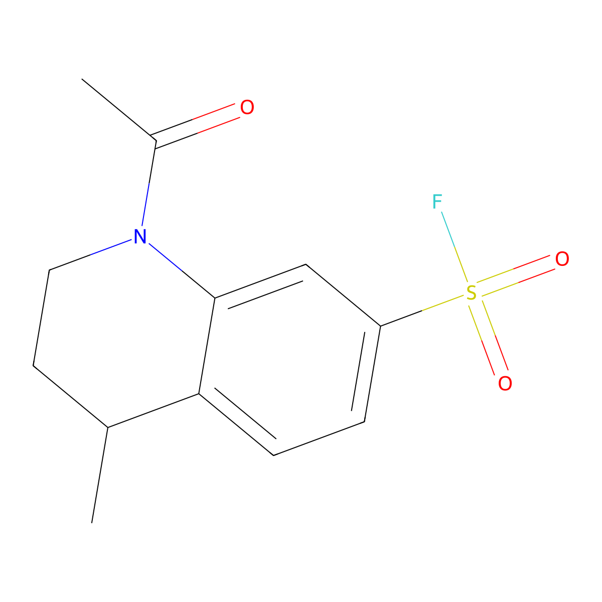 1-Acetyl-4-methyl-1,2,3,4-tetrahydroquinoline-7-sulfonyl fluoride molecular structure, CAS 2648956-26-5