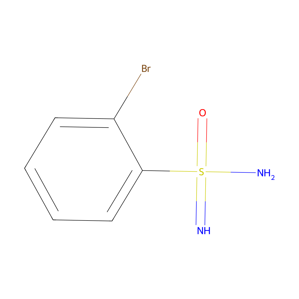 2-Bromobenzene-1-sulfonoimidamide molecular structure, CAS 2648956-29-8