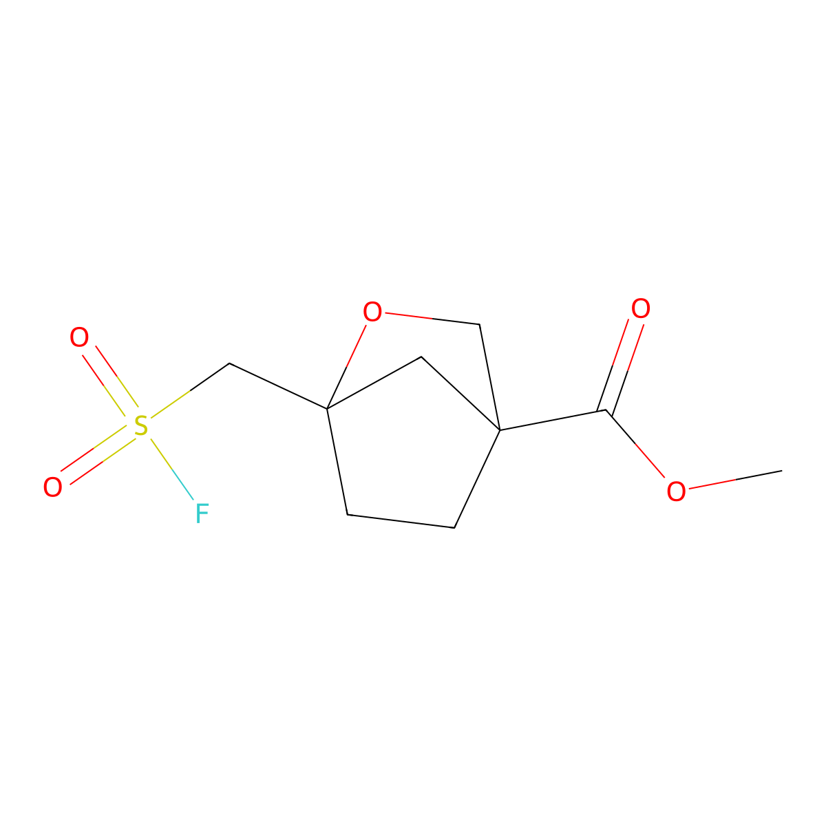 Methyl 1-[(fluorosulfonyl)methyl]-2-oxabicyclo[2.2.1]heptane-4-carboxylate molecular structure, CAS 2648956-30-1