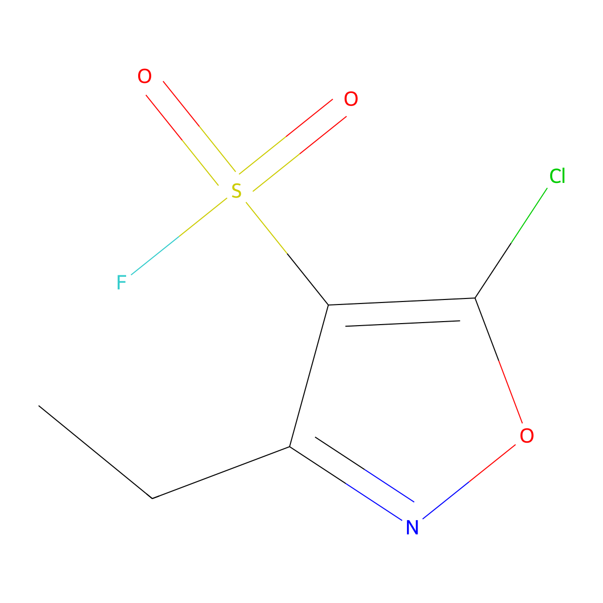 5-Chloro-3-ethyl-1,2-oxazole-4-sulfonyl fluoride molecular structure, CAS 2648956-32-3