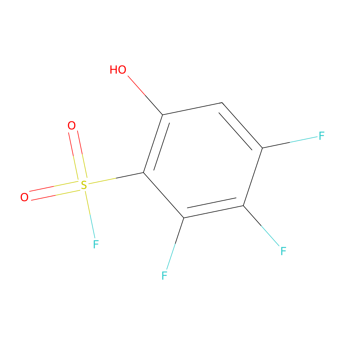 2,3,4-Trifluoro-6-hydroxybenzene-1-sulfonyl fluoride molecular structure, CAS 2648956-36-7