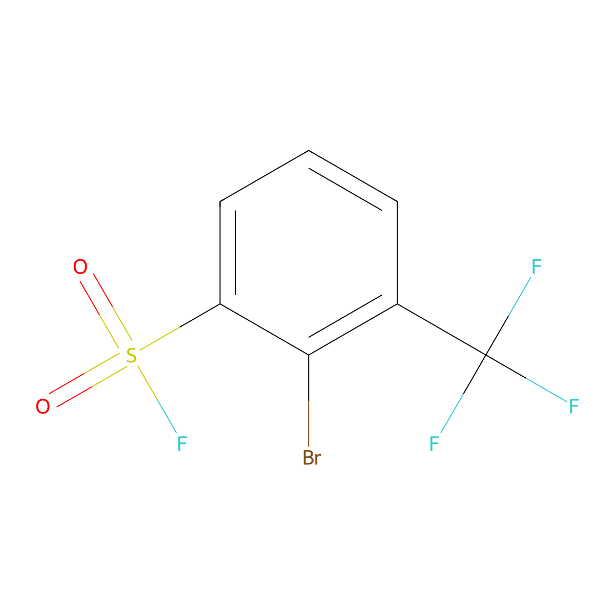 2-Bromo-3-(trifluoromethyl)benzene-1-sulfonyl fluoride molecular structure, CAS 2648956-37-8
