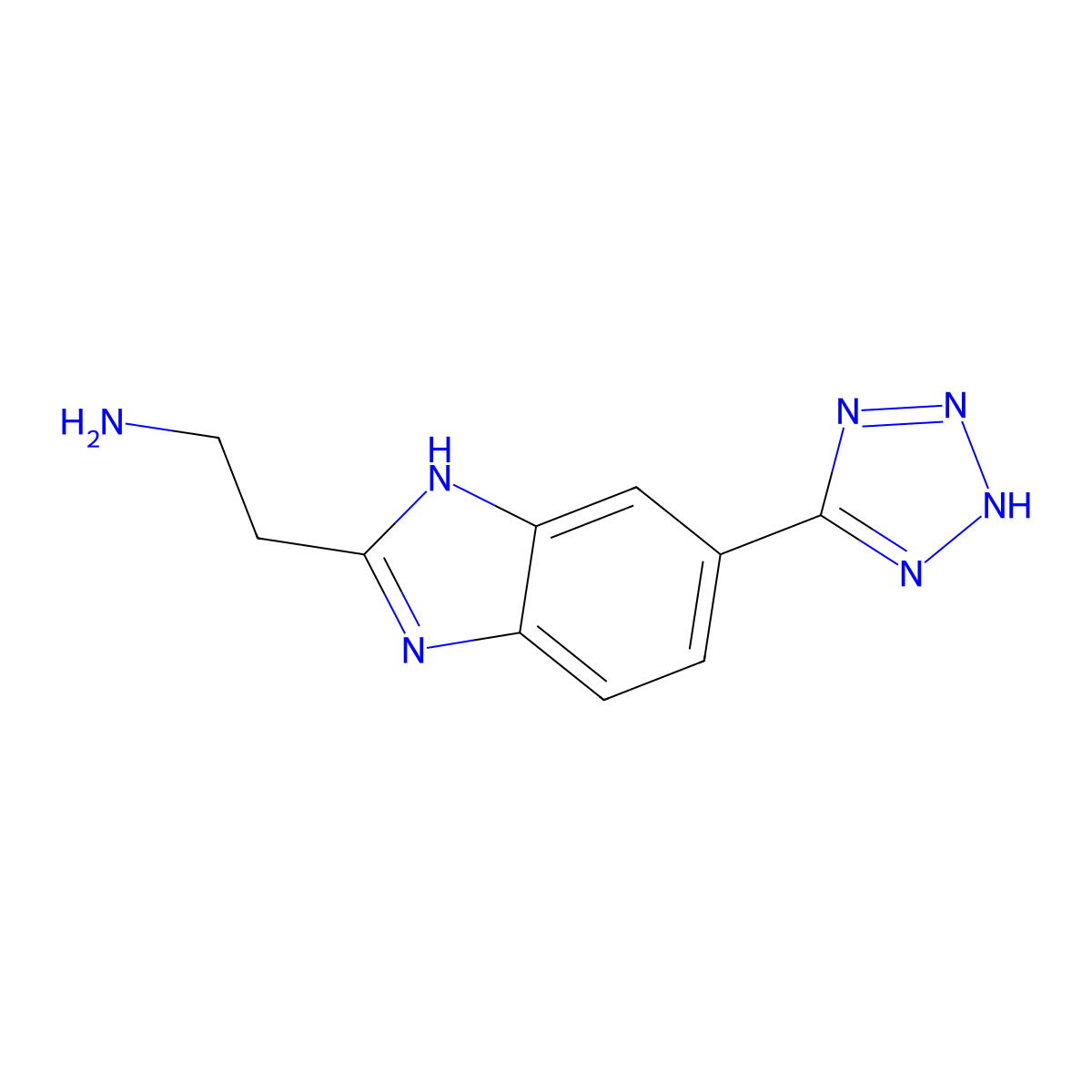 2-[6-(2H-1,2,3,4-tetrazol-5-yl)-1H-1,3-benzodiazol-2-yl]ethan-1-amine molecular structure, CAS 2648956-62-9