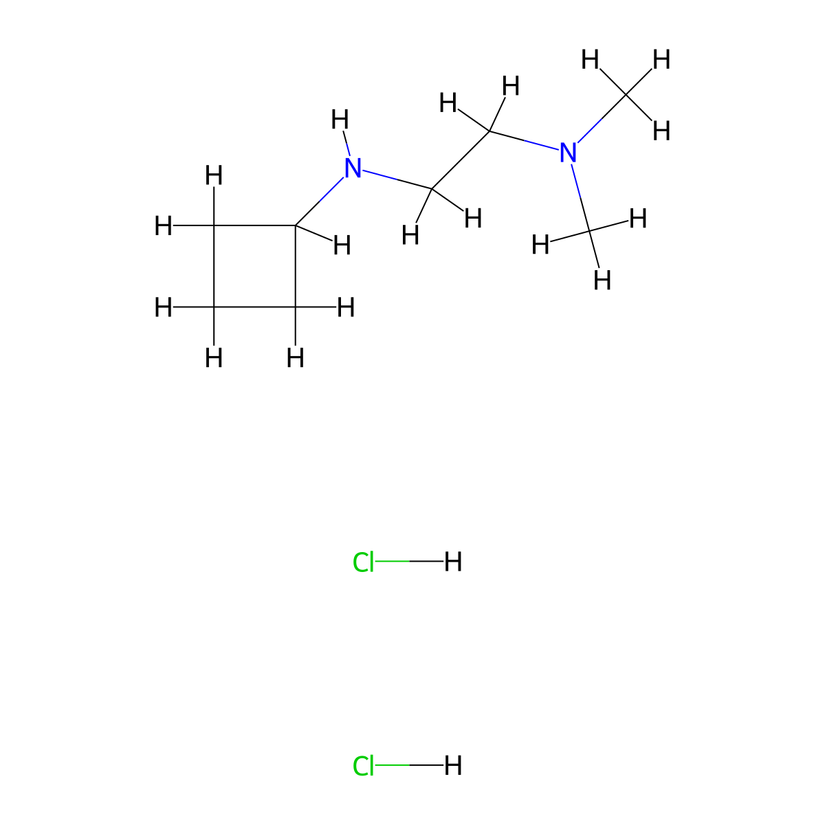 N-[2-(dimethylamino)ethyl]cyclobutanamine dihydrochloride molecular structure, CAS 2648956-65-2