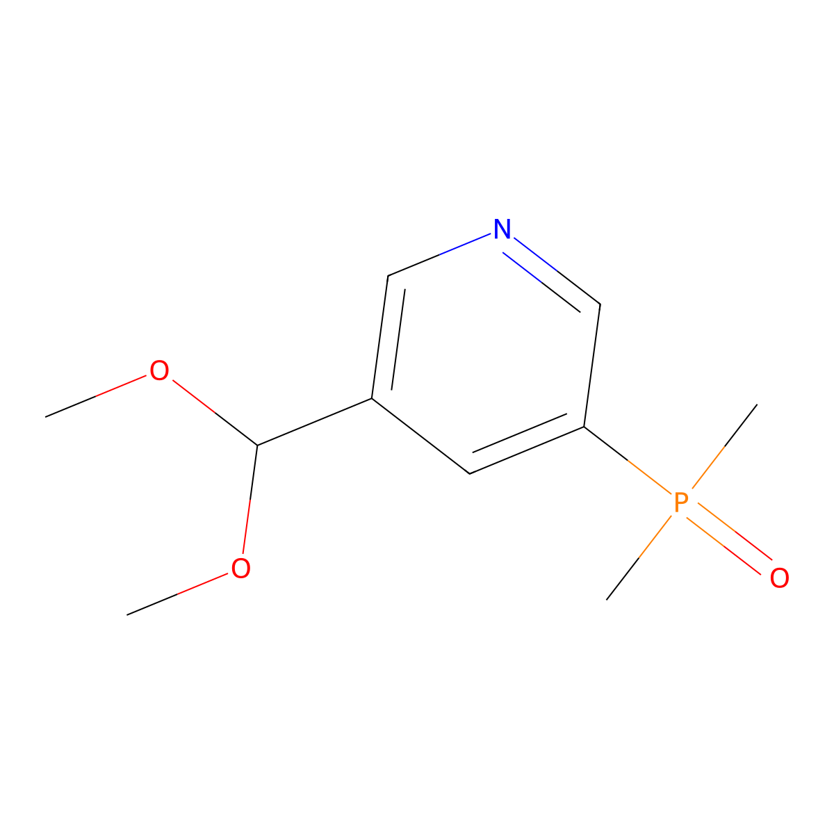 3-(Dimethoxymethyl)-5-(dimethylphosphoryl)pyridine molecular structure, CAS 2648956-69-6