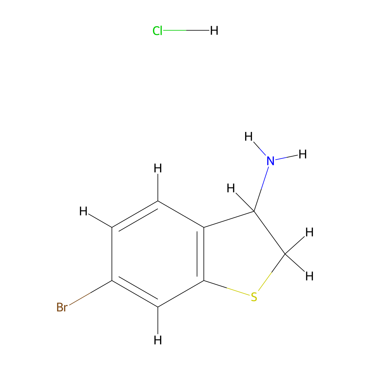 6-Bromo-2,3-dihydro-1-benzothiophen-3-aminehydrochloride molecular structure, CAS 2648956-71-0