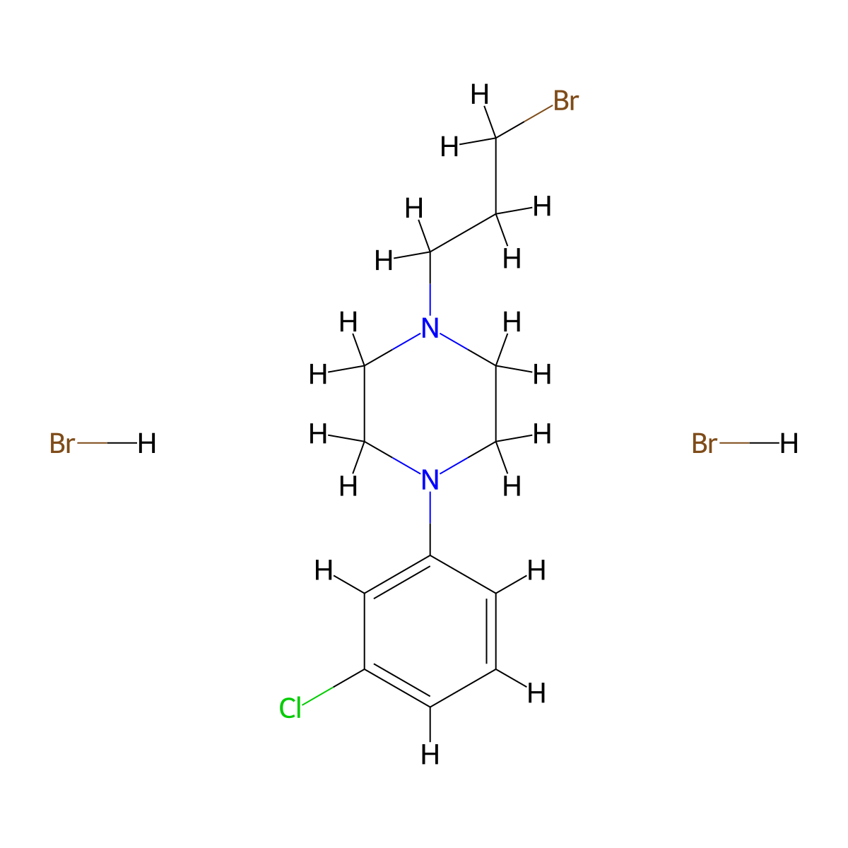 1-(3-Bromopropyl)-4-(3-chlorophenyl)piperazine dihydrobromide molecular structure, CAS 2648956-74-3